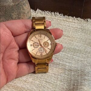 Fossil Rose Gold-Tone Stainless Steel Chronograph Watch